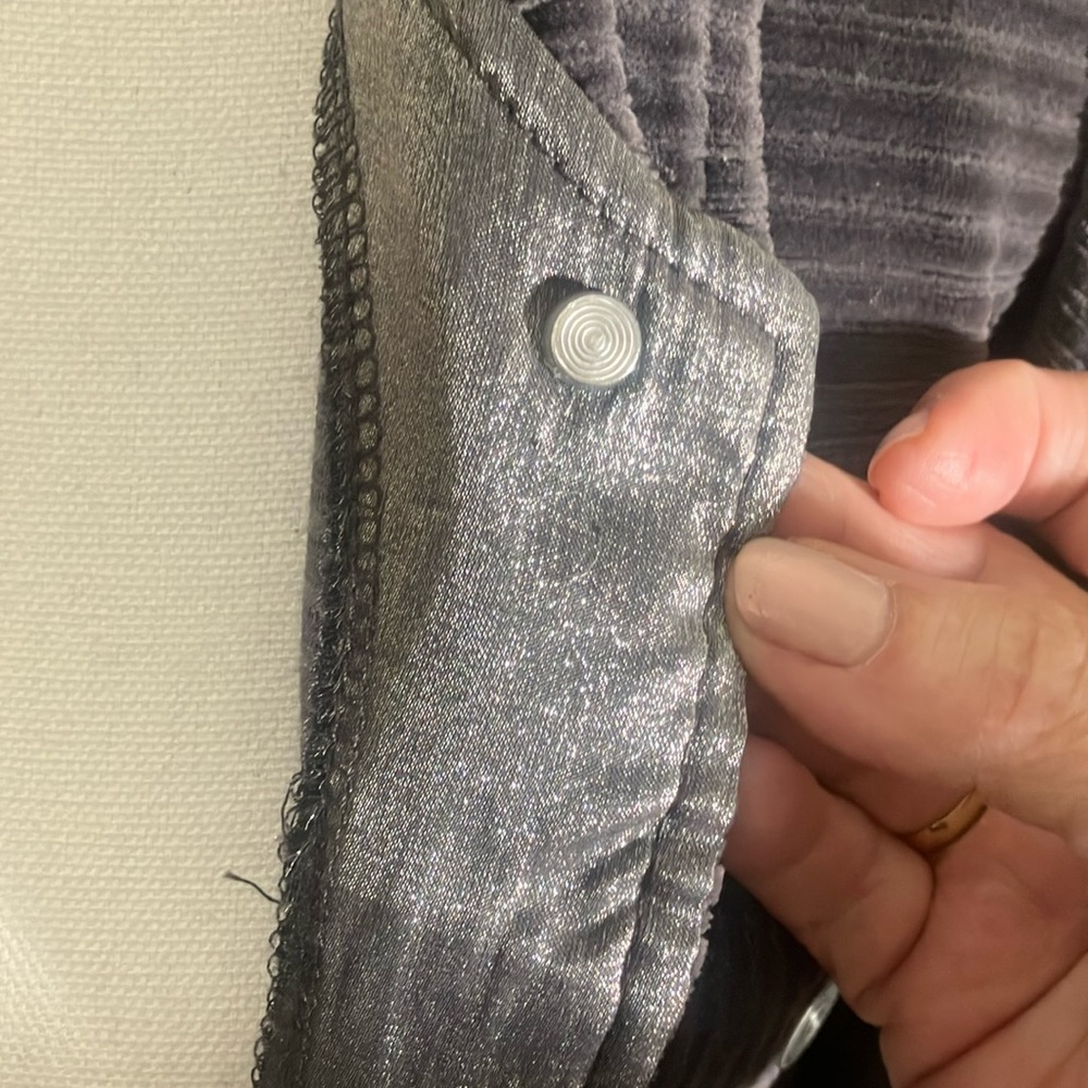 🩶🧥Carol Little Sport Gray Ribbed Stretch Cotton/Poly Button Front Jacket Sz M - Picture 6 of 7